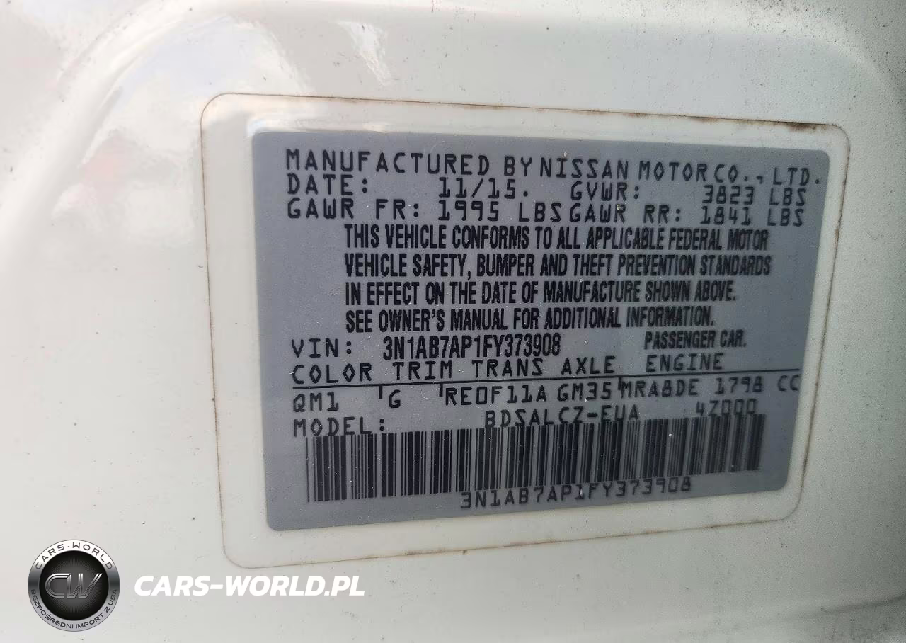 2015 Nissan Sentra S VIN:3N1AB7AP1FY373908 - 12