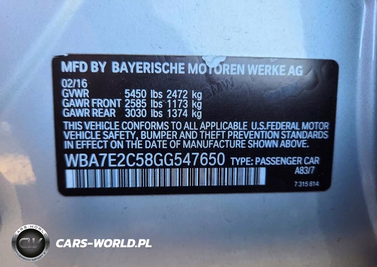 2016 BMW 740 I VIN:WBA7E2C58GG547650 - 13