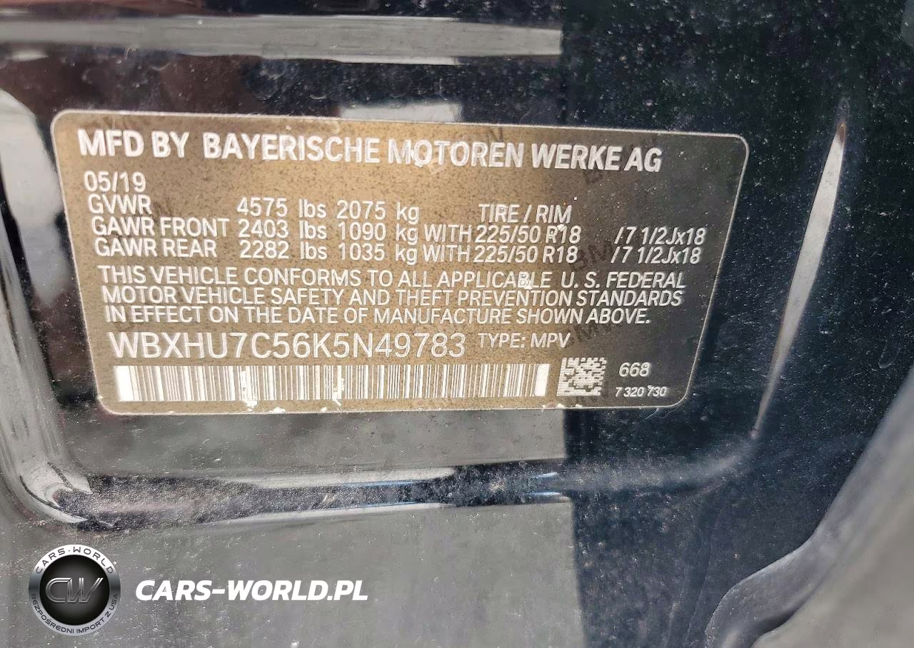 2019 BMW X1 Sdrive28I VIN:WBXHU7C56K5N49783 - 14
