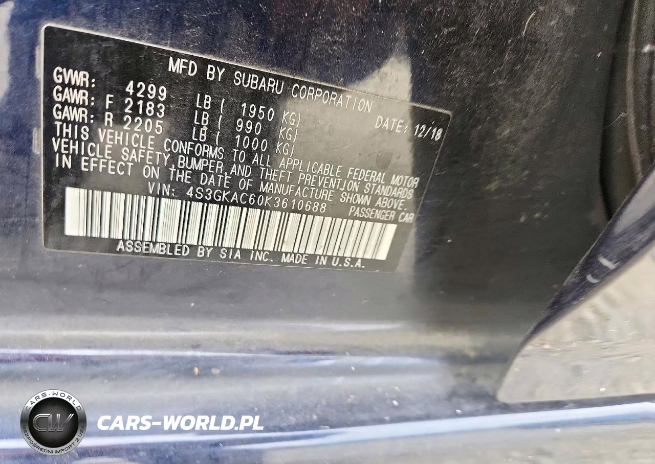 2019 Subaru Impreza Premium VIN:4S3GKAC60K3610688 - 12