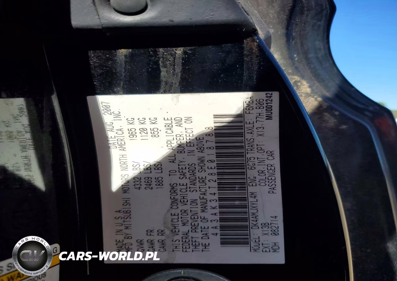 2008 Mitsubishi Eclipse Gt VIN:4A3AK34T28E018788 - 12