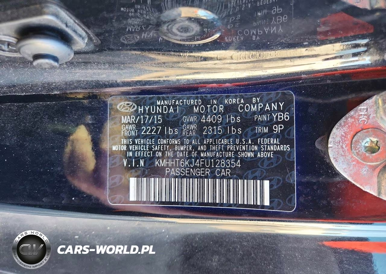 2015 Hyundai Genesis Coupe 3.8 VIN:KMHHT6KJ4FU128354 - 12