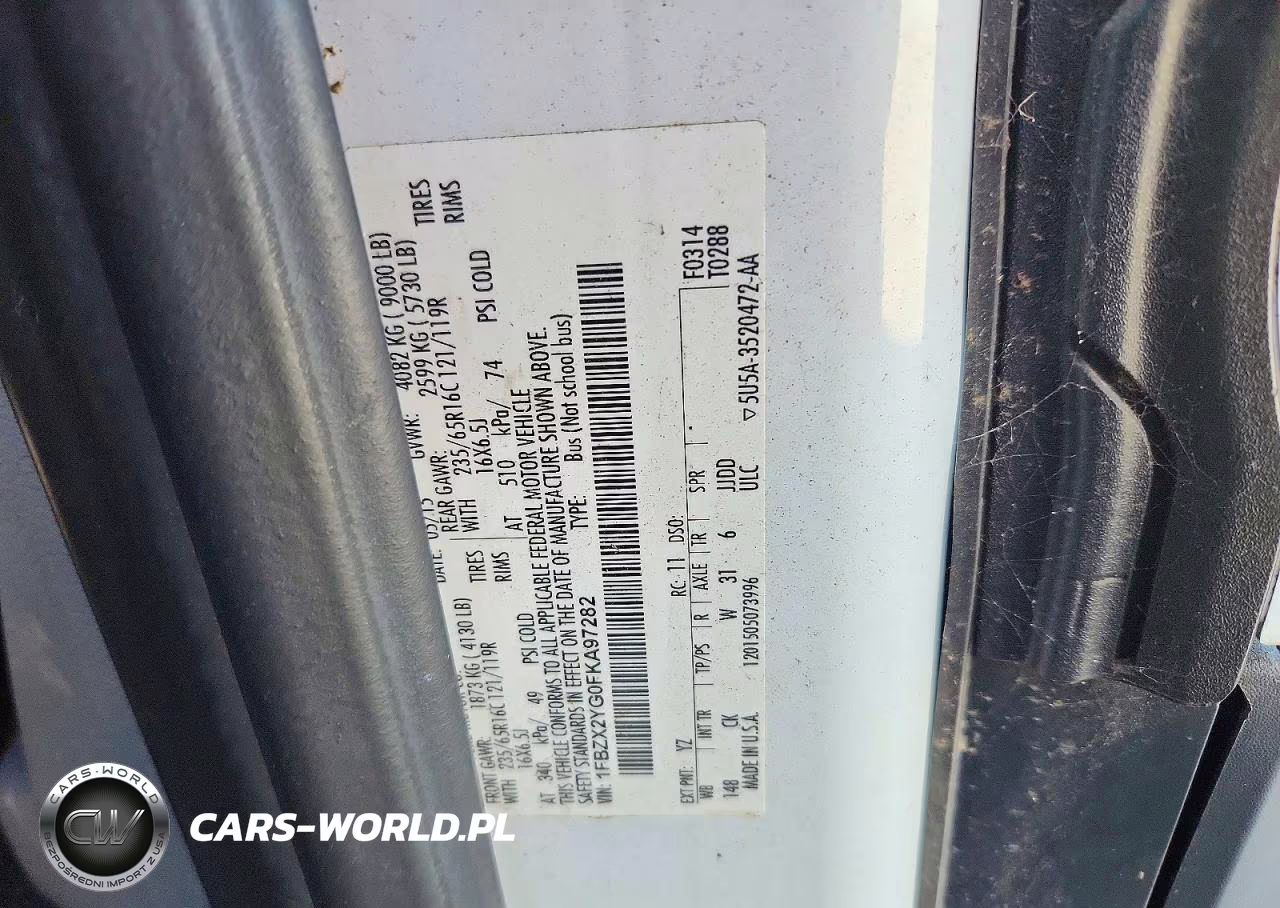 2015 Ford Transit T-350 VIN:1FBZX2YG0FKA97282 - 13
