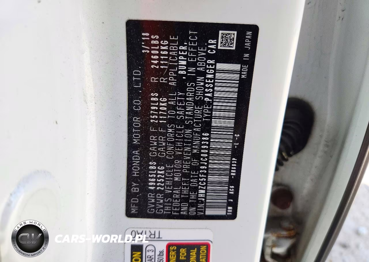 2018 Honda Clarity Touring VIN:JHMZC5F39JC009386 - 12