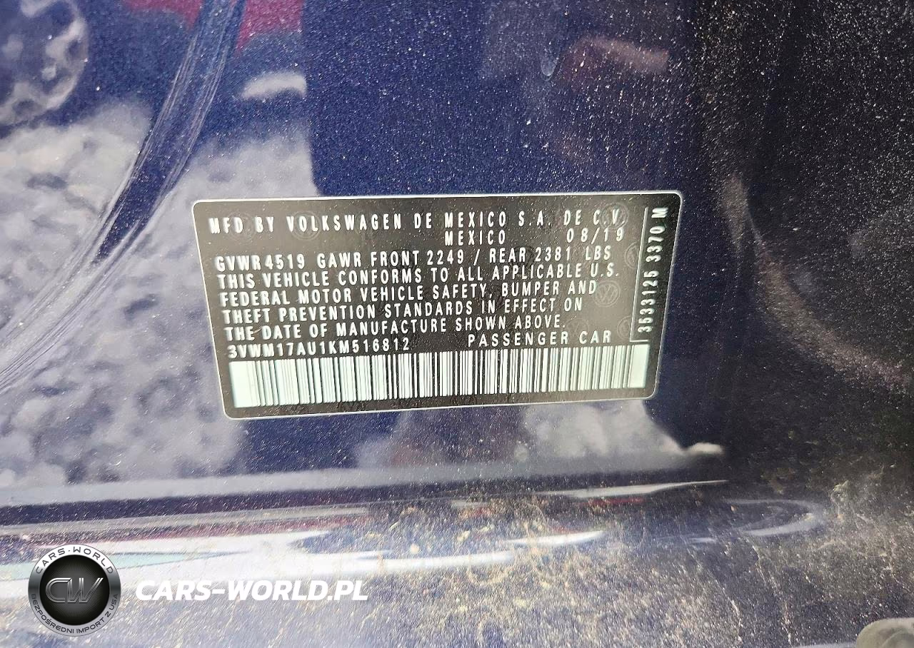 2019 Volkswagen Golf Alltrack S VIN:3VWM17AU1KM516812 - 12