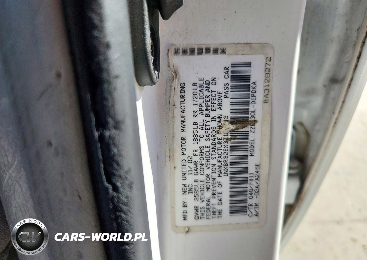 2003 Toyota Corolla Ce VIN:1NXBR32EX3Z125413 - 12
