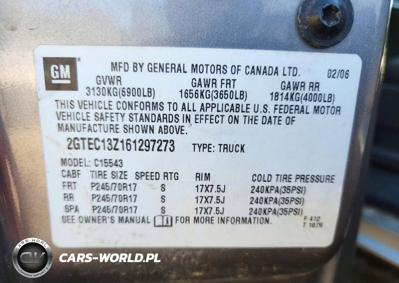 2006 GMC New Sierra C1500 VIN:2GTEC13Z161297273 - 13