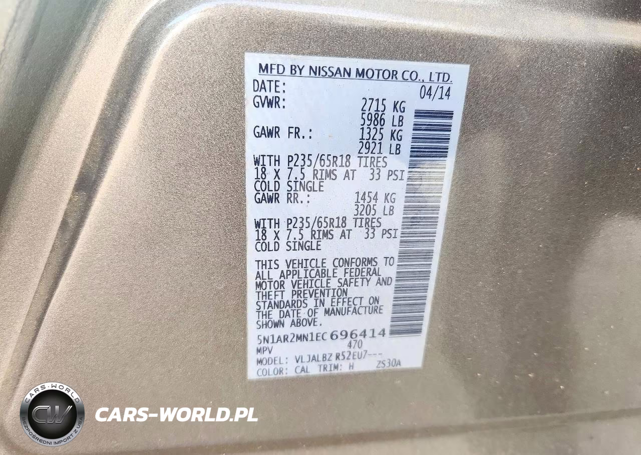 2014 Nissan Pathfinder S VIN:5N1AR2MN1EC696414 - 13