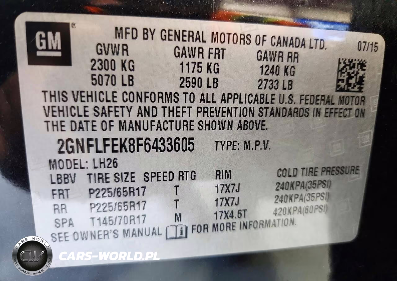 2015 Chevrolet Equinox Lt VIN:2GNFLFEK8F6433605 - 14