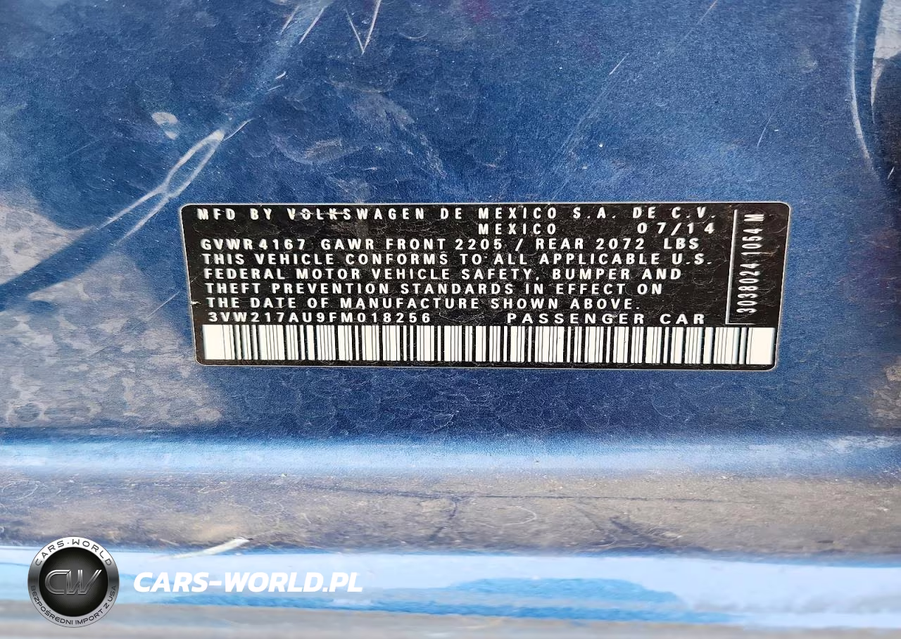 2015 Volkswagen Golf VIN:3VW217AU9FM018256 - 12
