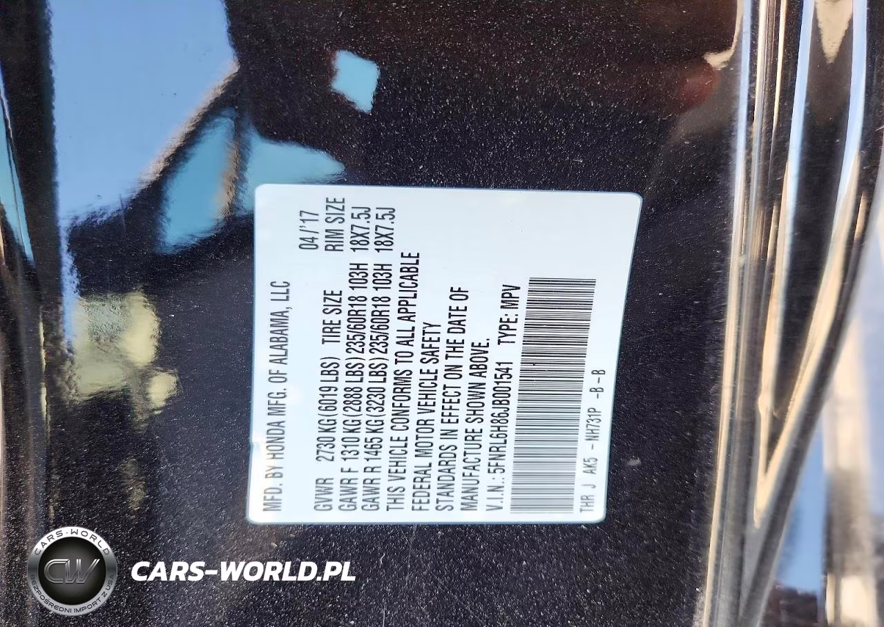 2018 Honda Odyssey Touring VIN:5FNRL6H86JB001541 - 13
