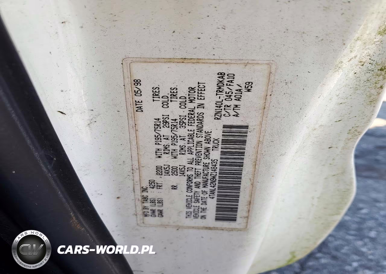 1998 Toyota Tacoma Base VIN:4TANL42N9WZ148435 - 12