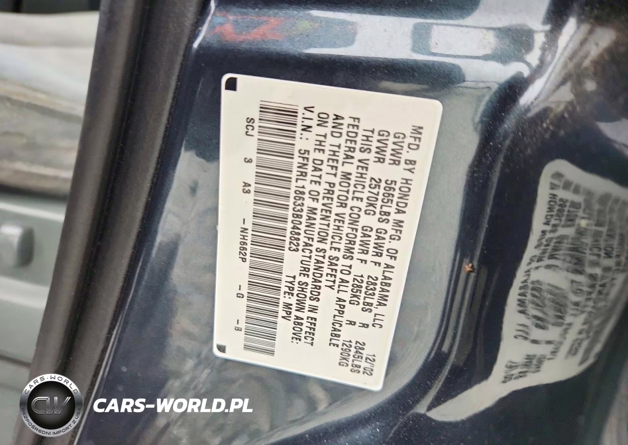 2003 Honda Odyssey Ex VIN:5FNRL18633B048823 - 13