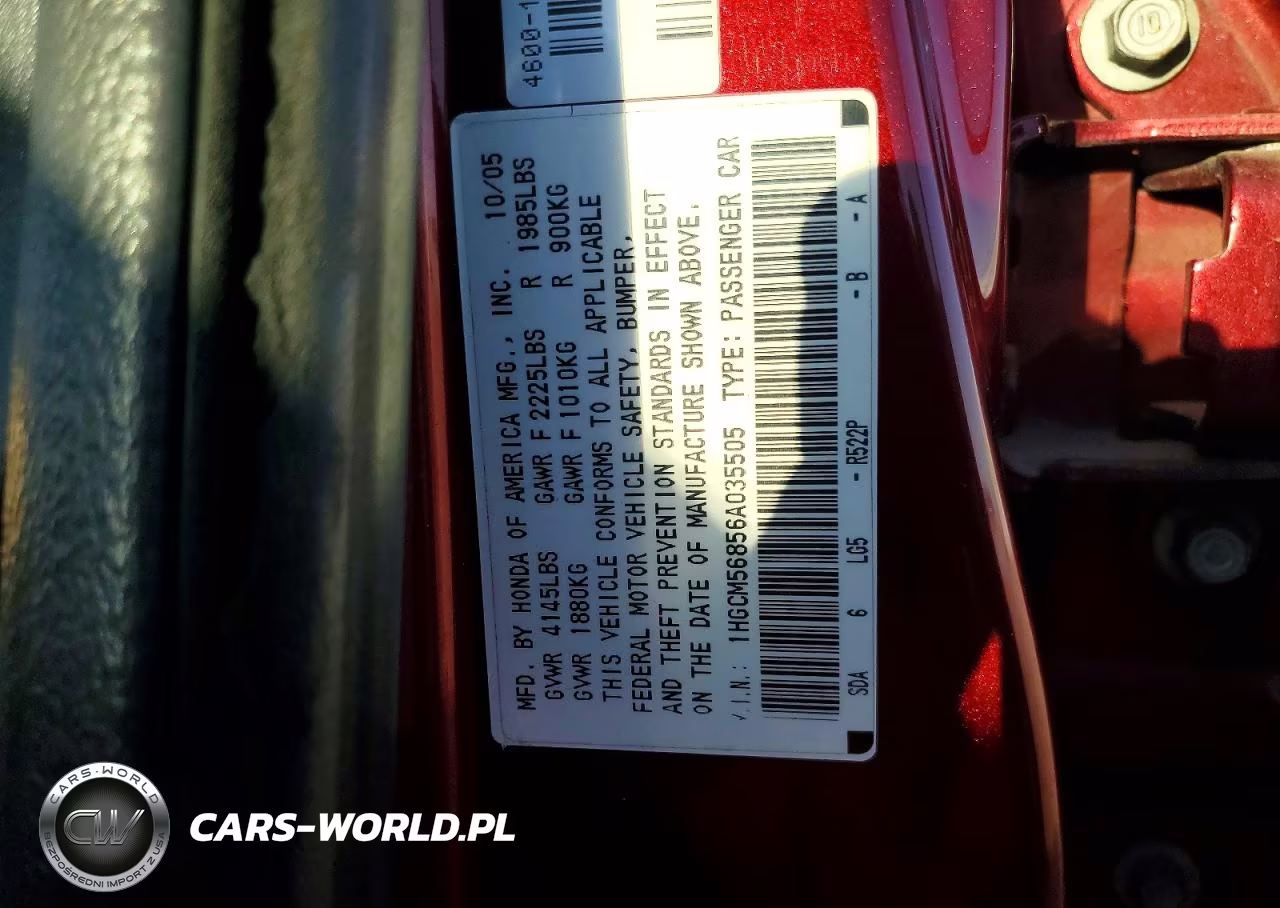 2006 Honda Accord Ex VIN:1HGCM56856A035505 - 13
