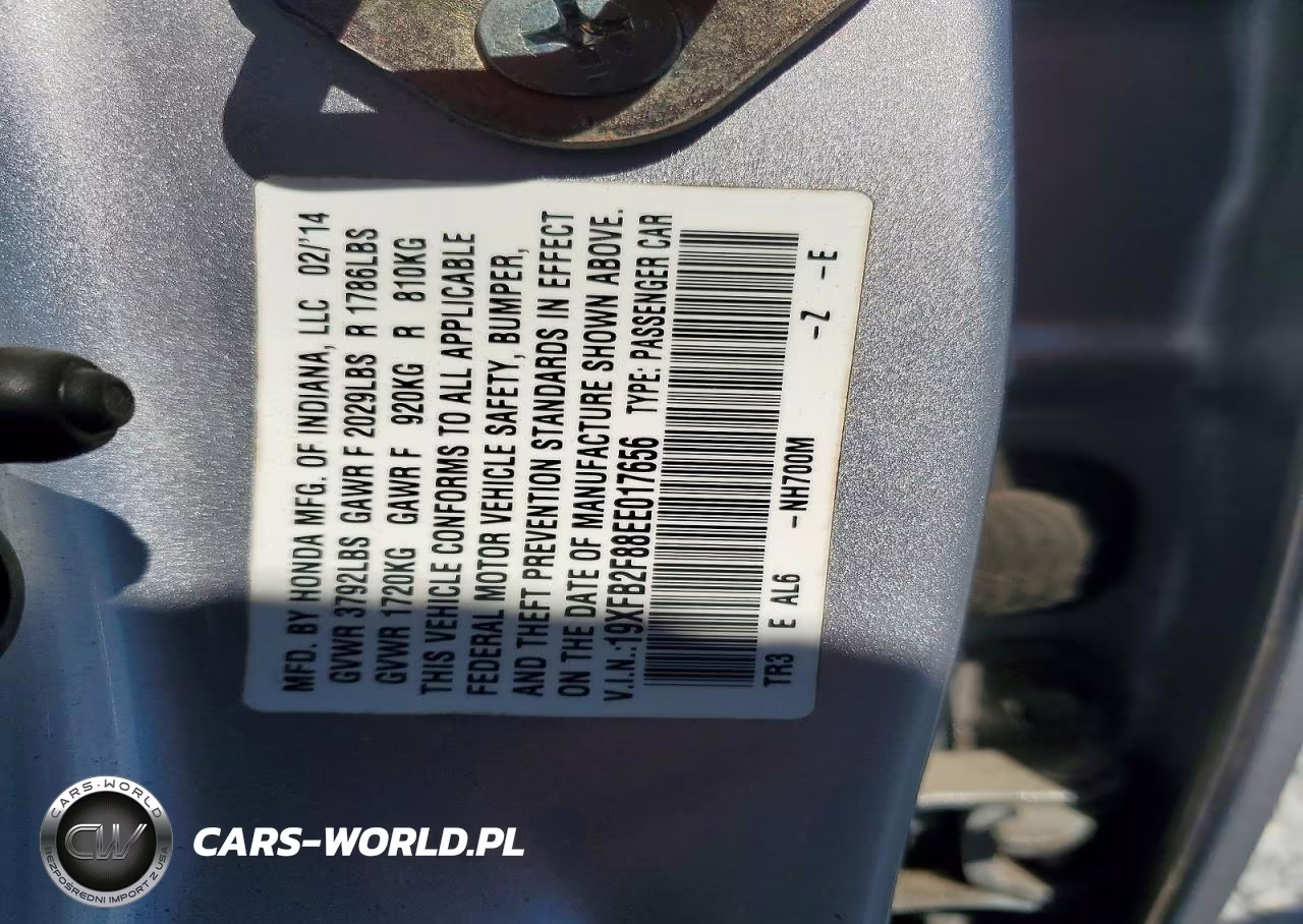 2014 Honda Civic Ex VIN:19XFB2F88EE017656 - 12