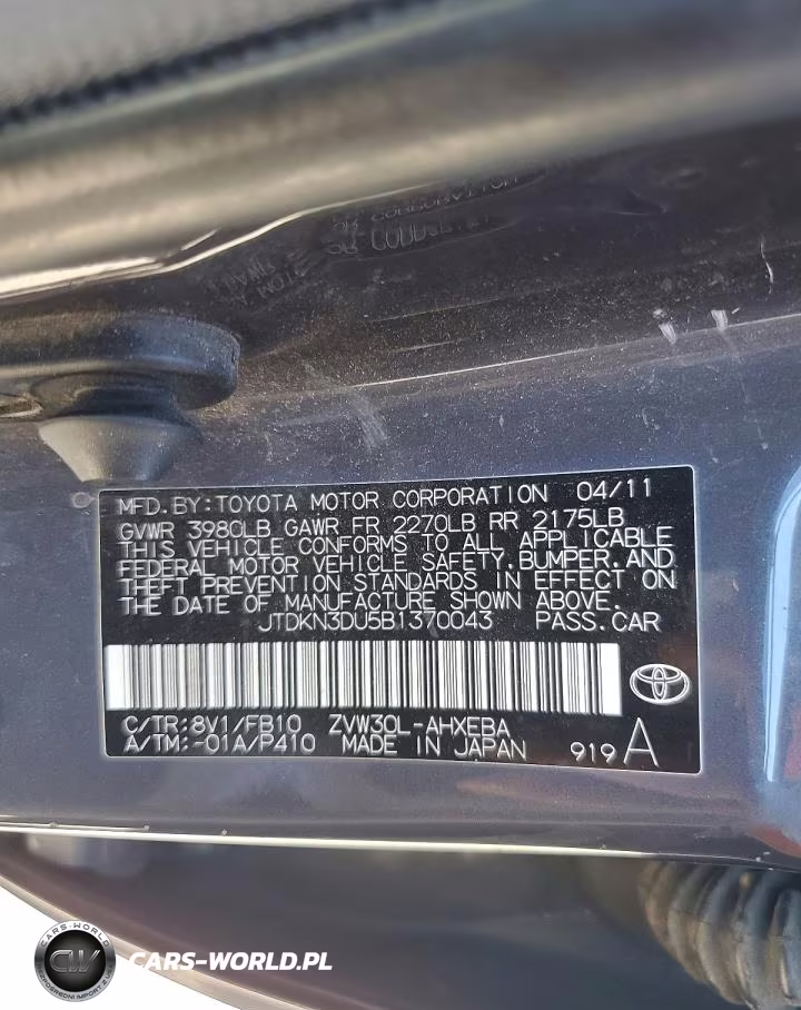 2011 Toyota Prius Two VIN:JTDKN3DU5B1370043 - 12