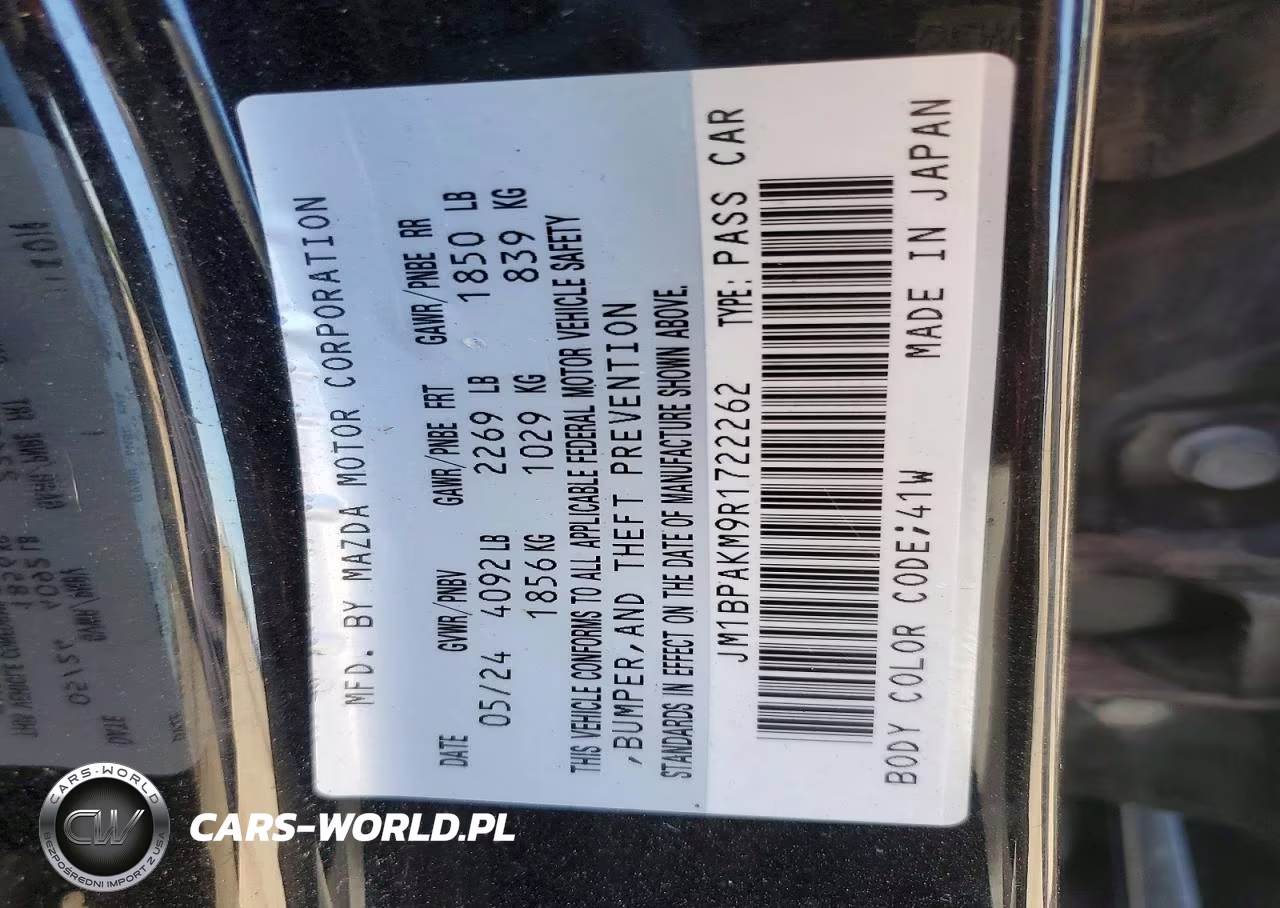 2024 Mazda 3 Select Sport VIN:JM1BPAKM9R1722262 - 12