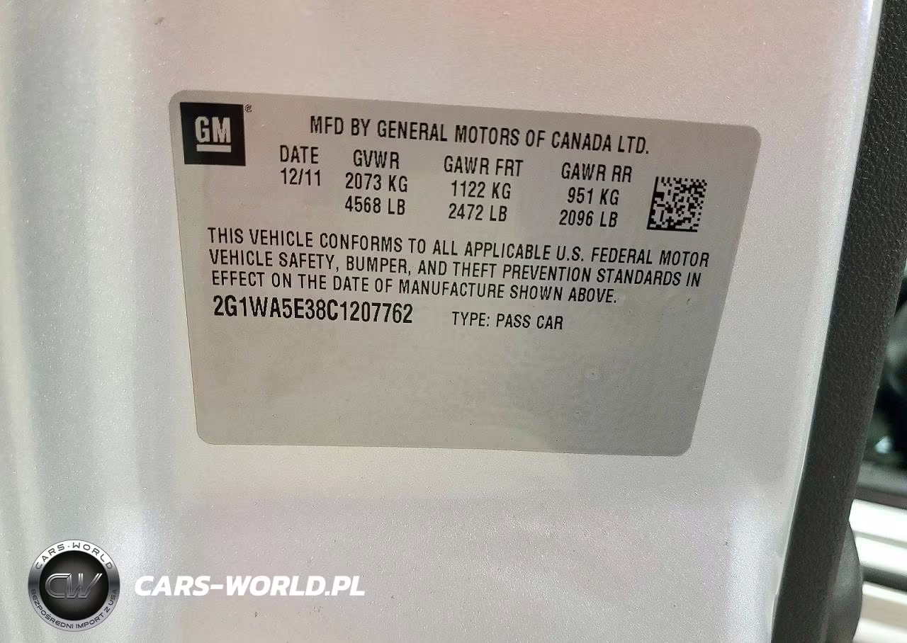 2012 Chevrolet Impala Ls VIN:2G1WA5E38C1207762 - 12