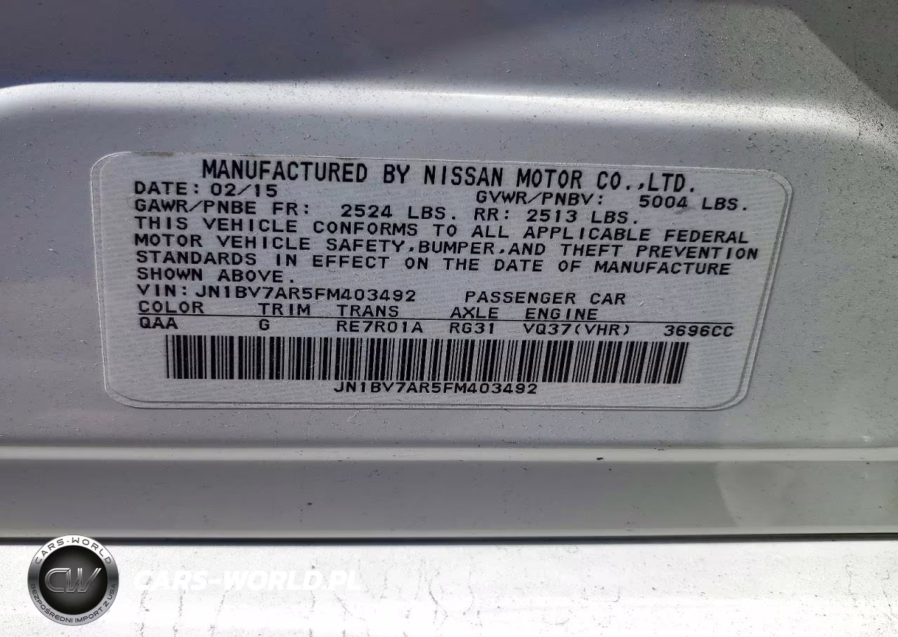 2015 Infiniti Q50 Base VIN:JN1BV7AR5FM403492 - 12