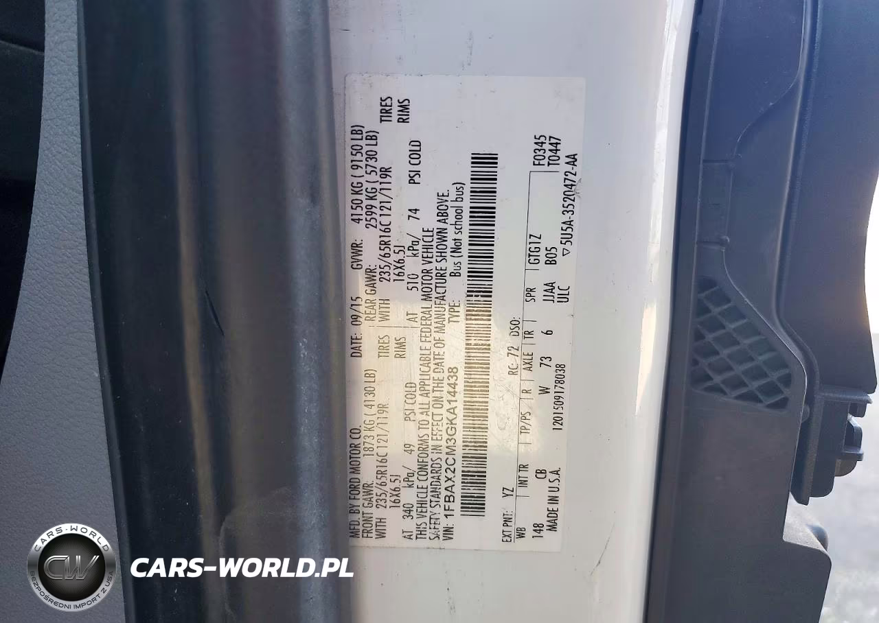 2016 Ford Transit T-350 VIN:1FBAX2CM3GKA14438 - 13