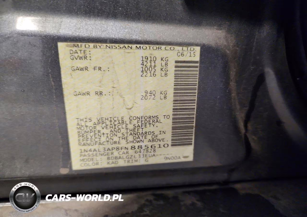 2015 Nissan Altima 2.5 S VIN:1N4AL3AP8FN885610 - 13
