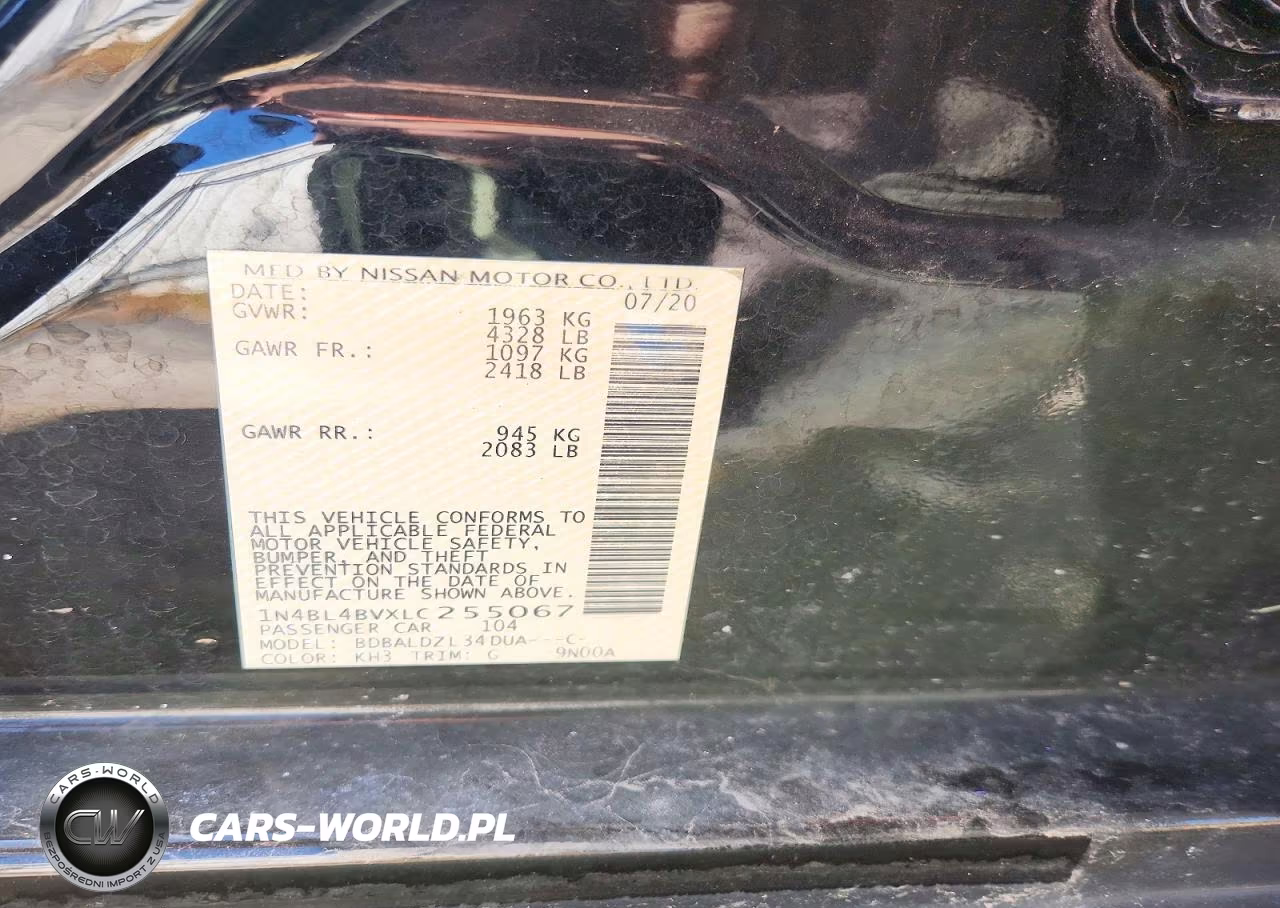 2020 Nissan Altima S VIN:1N4BL4BVXLC255067 - 12