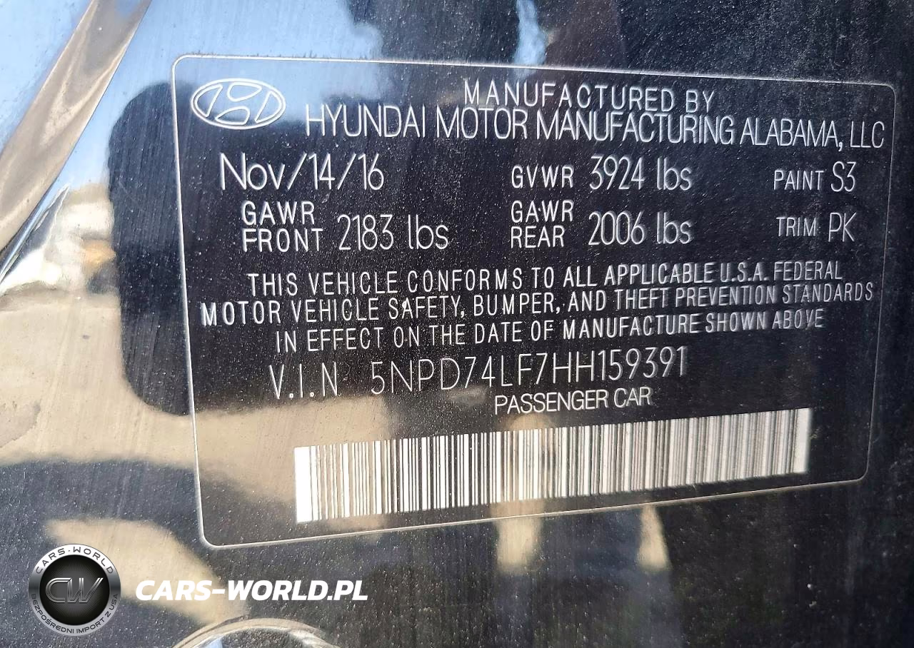 2017 Hyundai Elantra Se VIN:5NPD74LF7HH159391 - 12