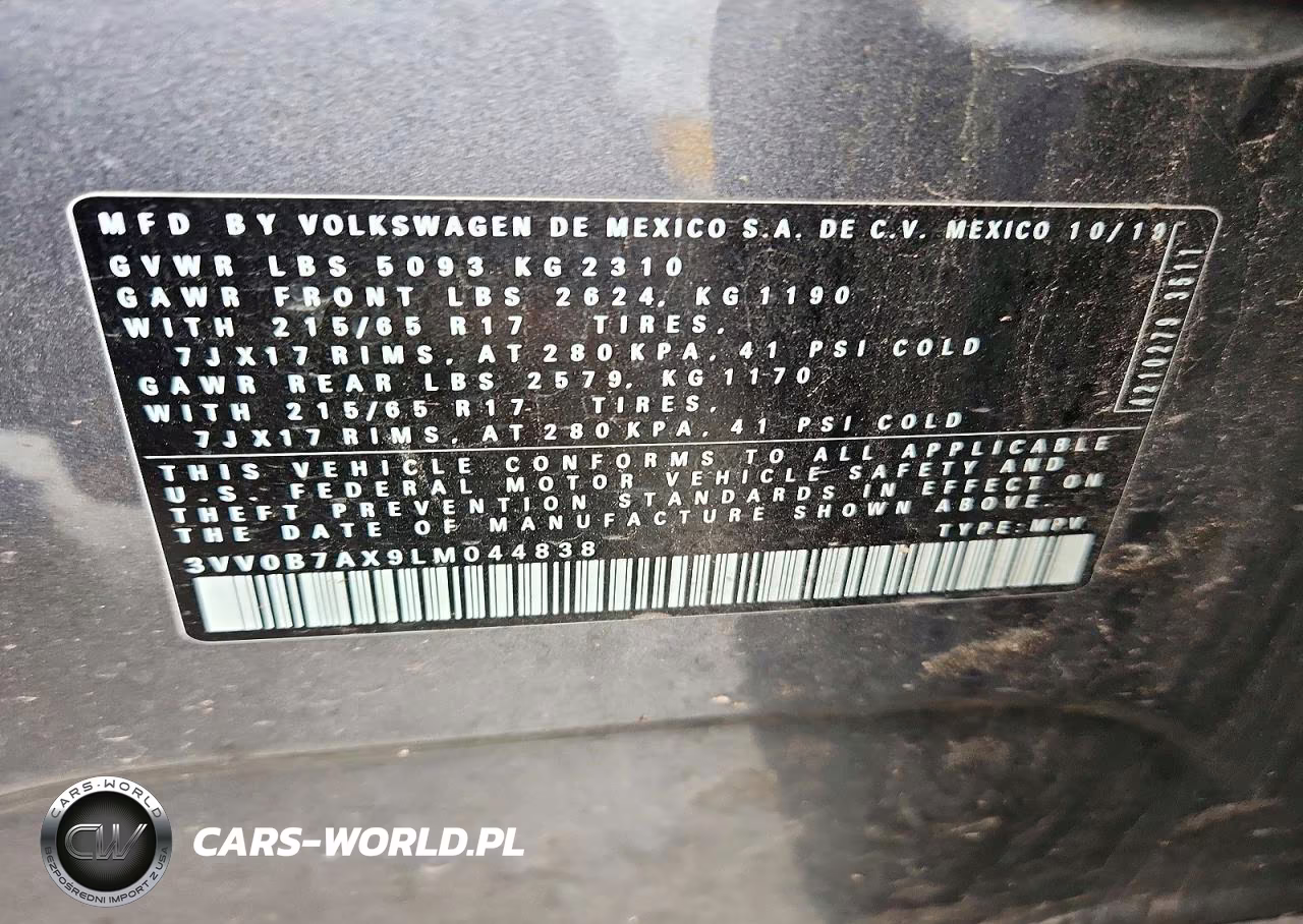 2020 Volkswagen Tiguan S VIN:3VV0B7AX9LM044838 - 14