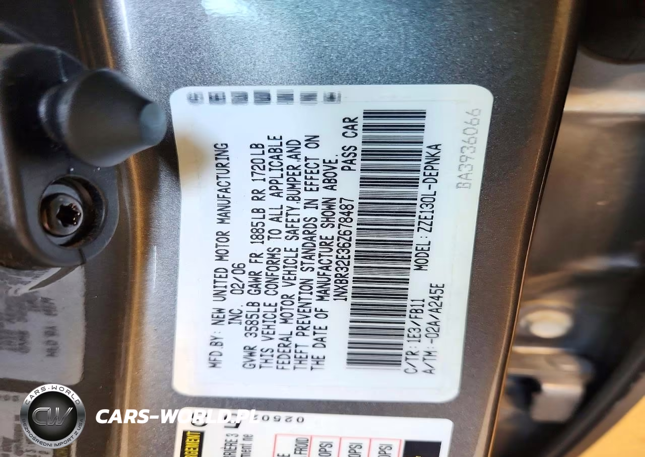 2006 Toyota Corolla Le VIN:1NXBR32E36Z678487 - 12