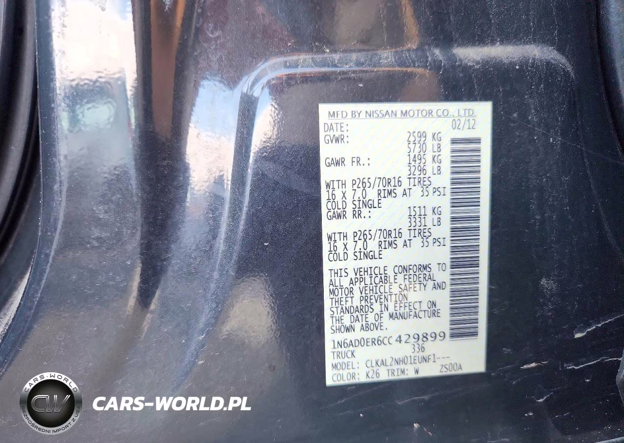 2012 Nissan Frontier S VIN:1N6AD0ER6CC429899 - 12