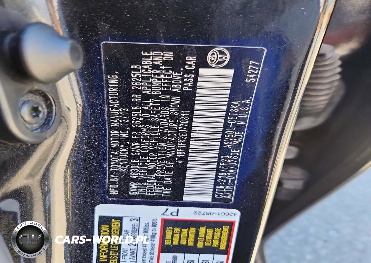 2014 Toyota Camry Se VIN:4T1BF1FK3EU770811 - 13