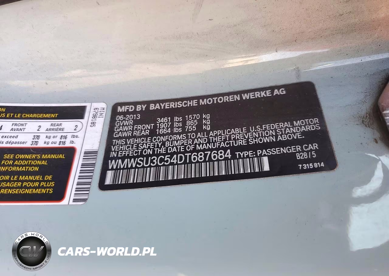 2013 Mini Cooper VIN:WMWSU3C54DT687684 - 12