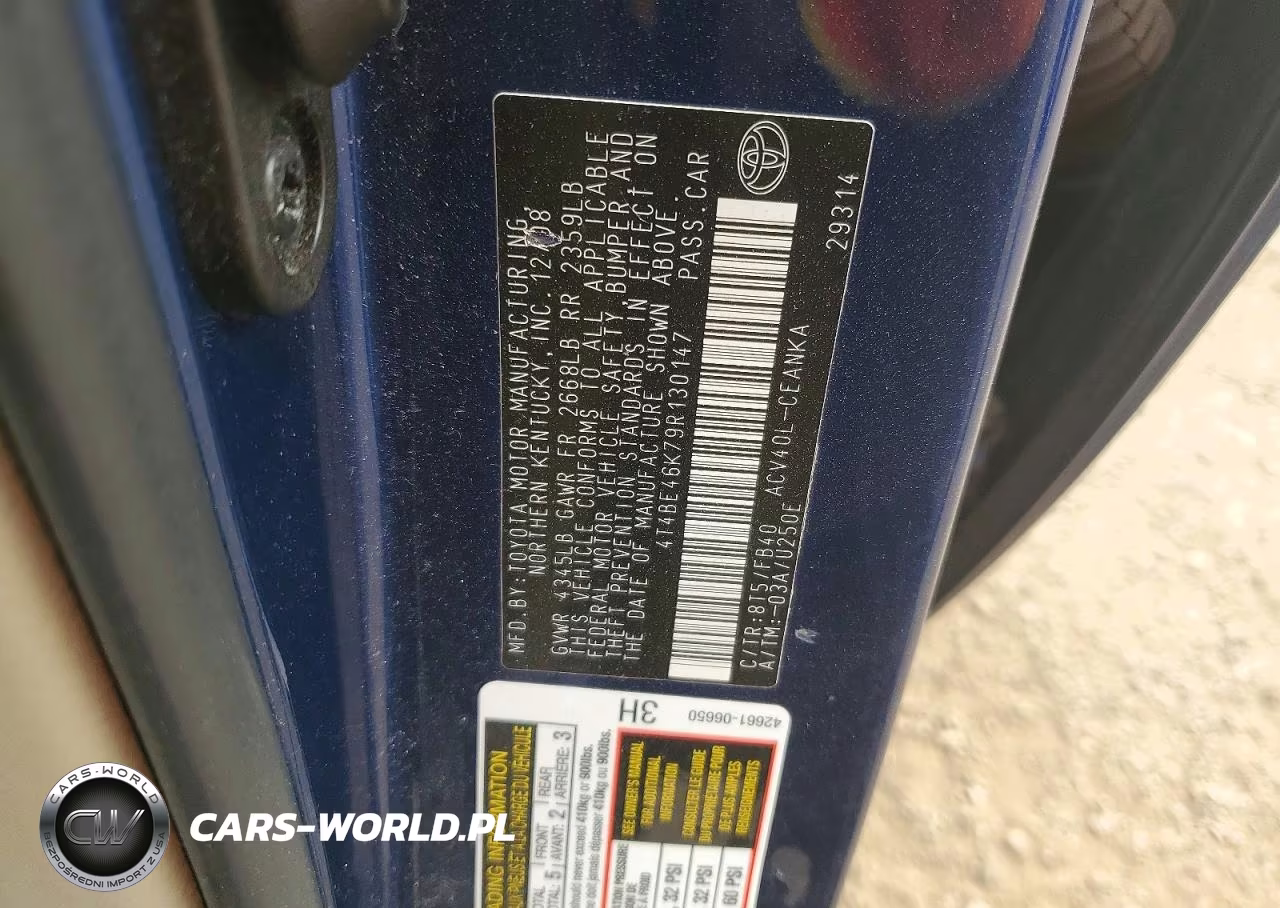 2009 Toyota Camry Base VIN:4T4BE46K79R130147 - 12