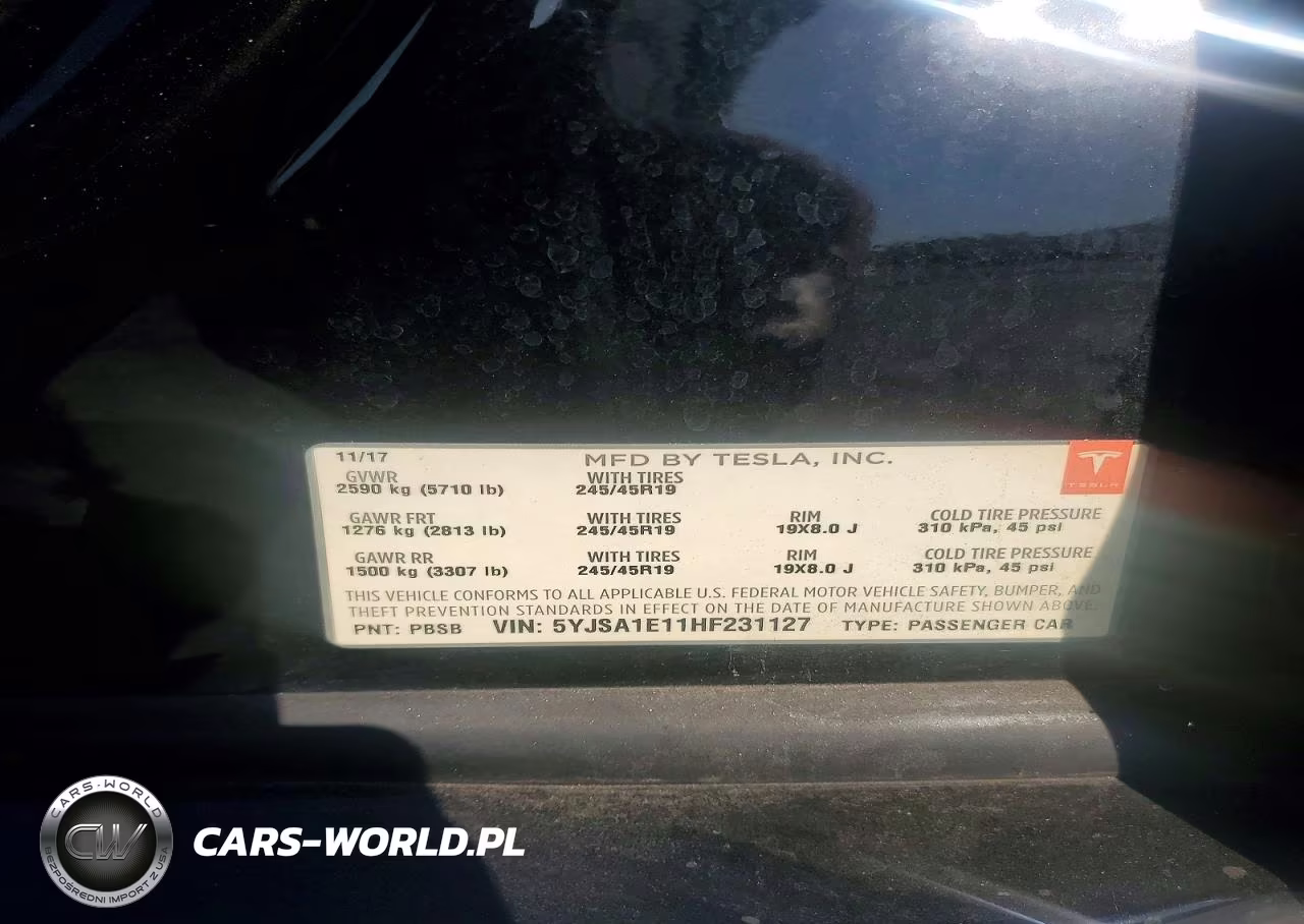 2017 Tesla Model S VIN:5YJSA1E11HF231127 - 12