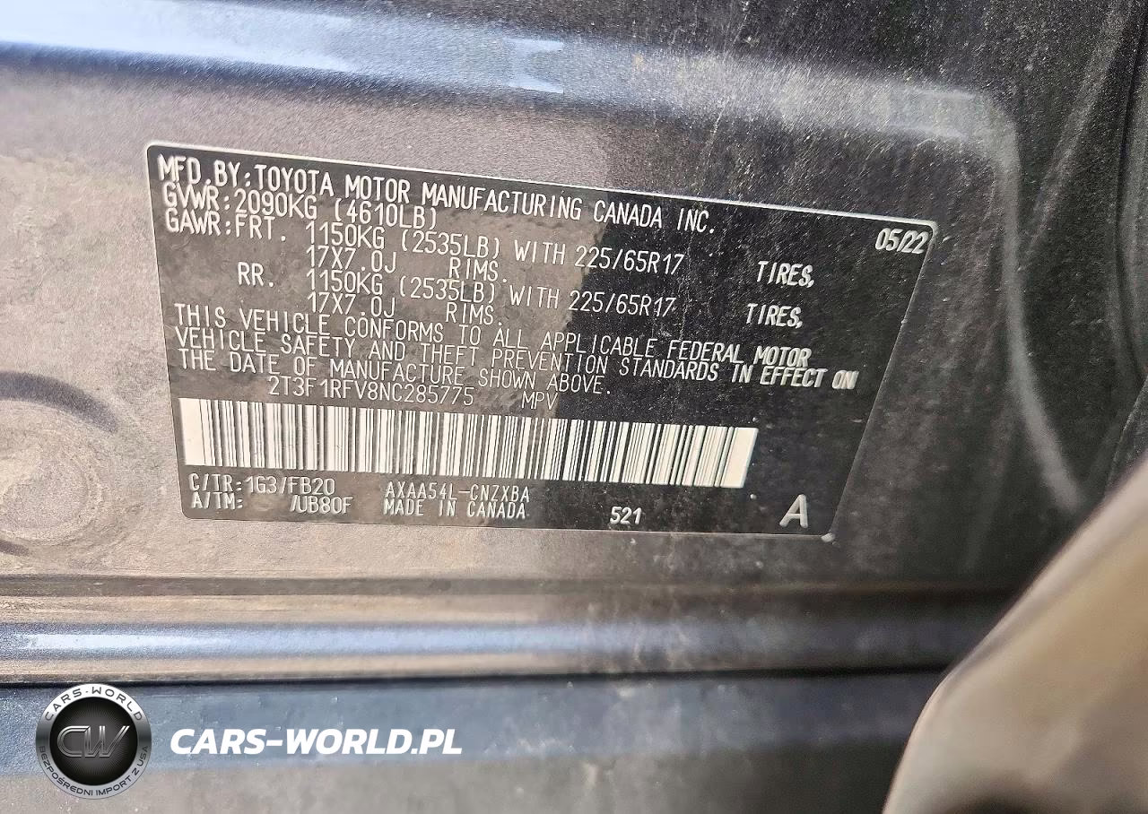 2022 Toyota Rav4 Le VIN:2T3F1RFV8NC285775 - 14