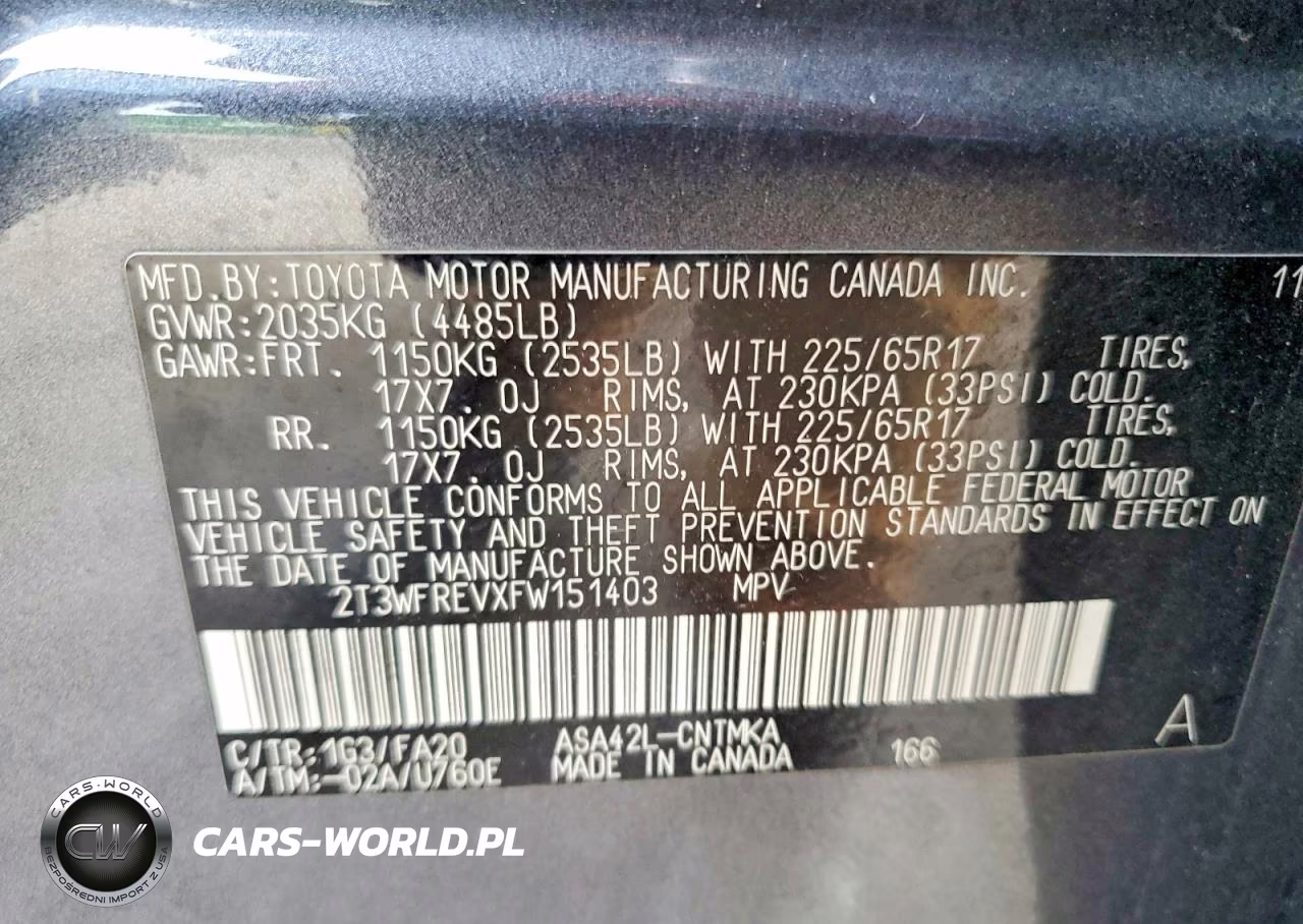 2015 Toyota Rav4 Xle VIN:2T3WFREVXFW151403 - 13