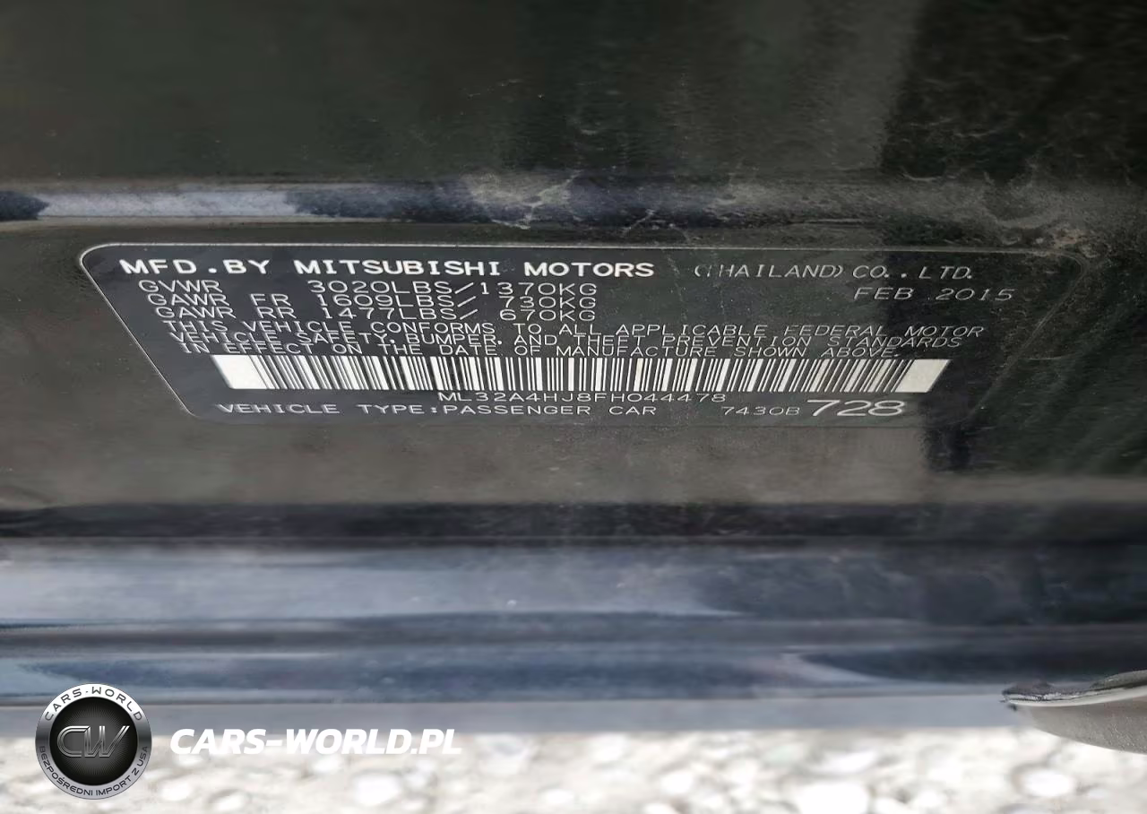 2015 Mitsubishi Mirage Es VIN:ML32A4HJ8FH044478 - 14