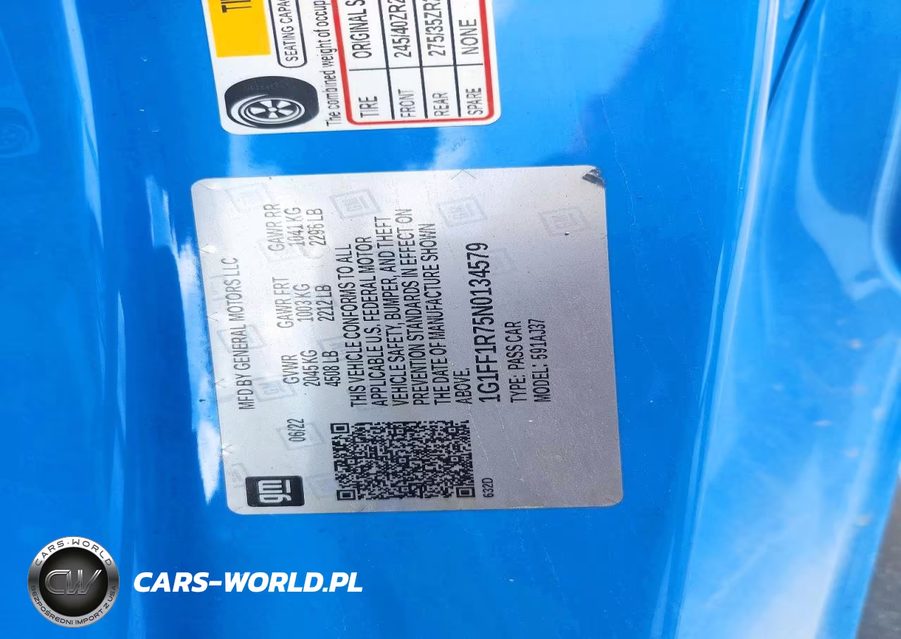2022 CHEVROLET CAMARO LT1 VIN:1G1FF1R75N0134579 - 12