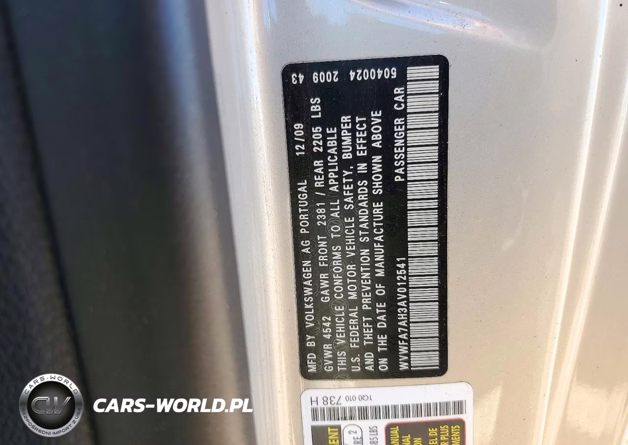 2010 Volkswagen Eos Lux VIN:WVWFA7AH3AV012541 - 12