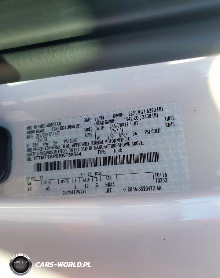 2024 Ford F150 Xl VIN:1FTMF1KP9RKF58544 - 13