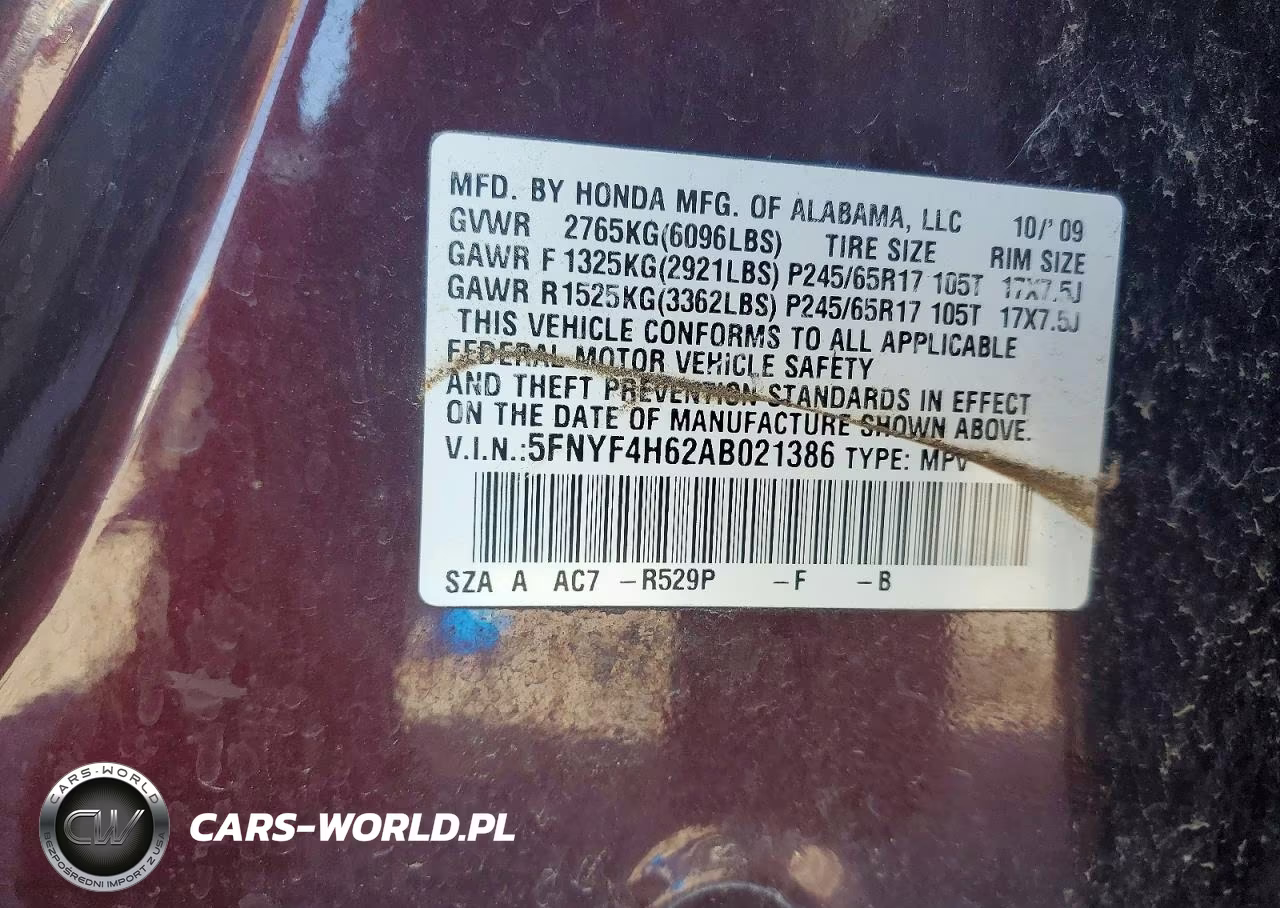 2010 Honda Pilot Exl VIN:5FNYF4H62AB021386 - 12
