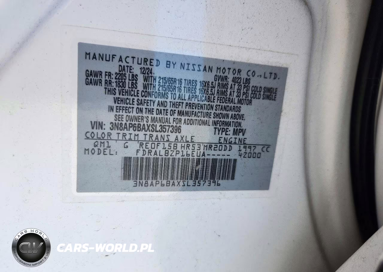 2025 Nissan Kicks S VIN:3N8AP6BAXSL357396 - 13
