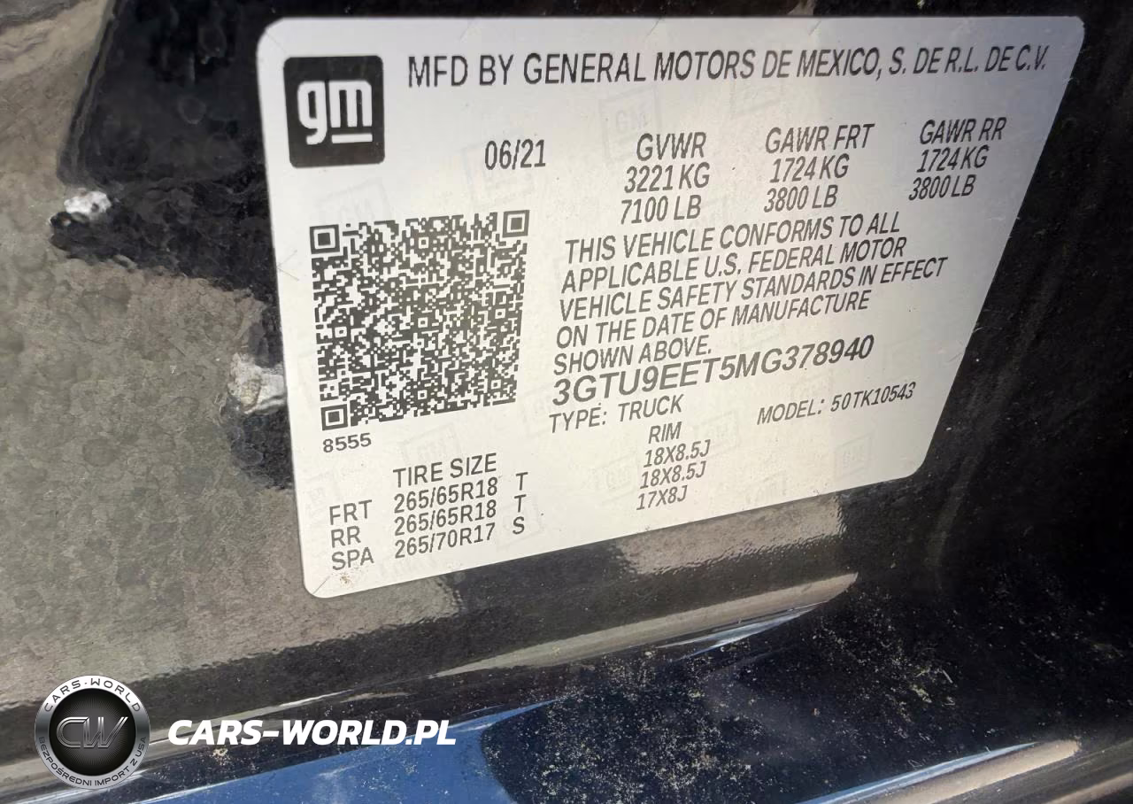 2021 GMC Sierra K1500 At4 VIN:3GTU9EET5MG378940 - 10
