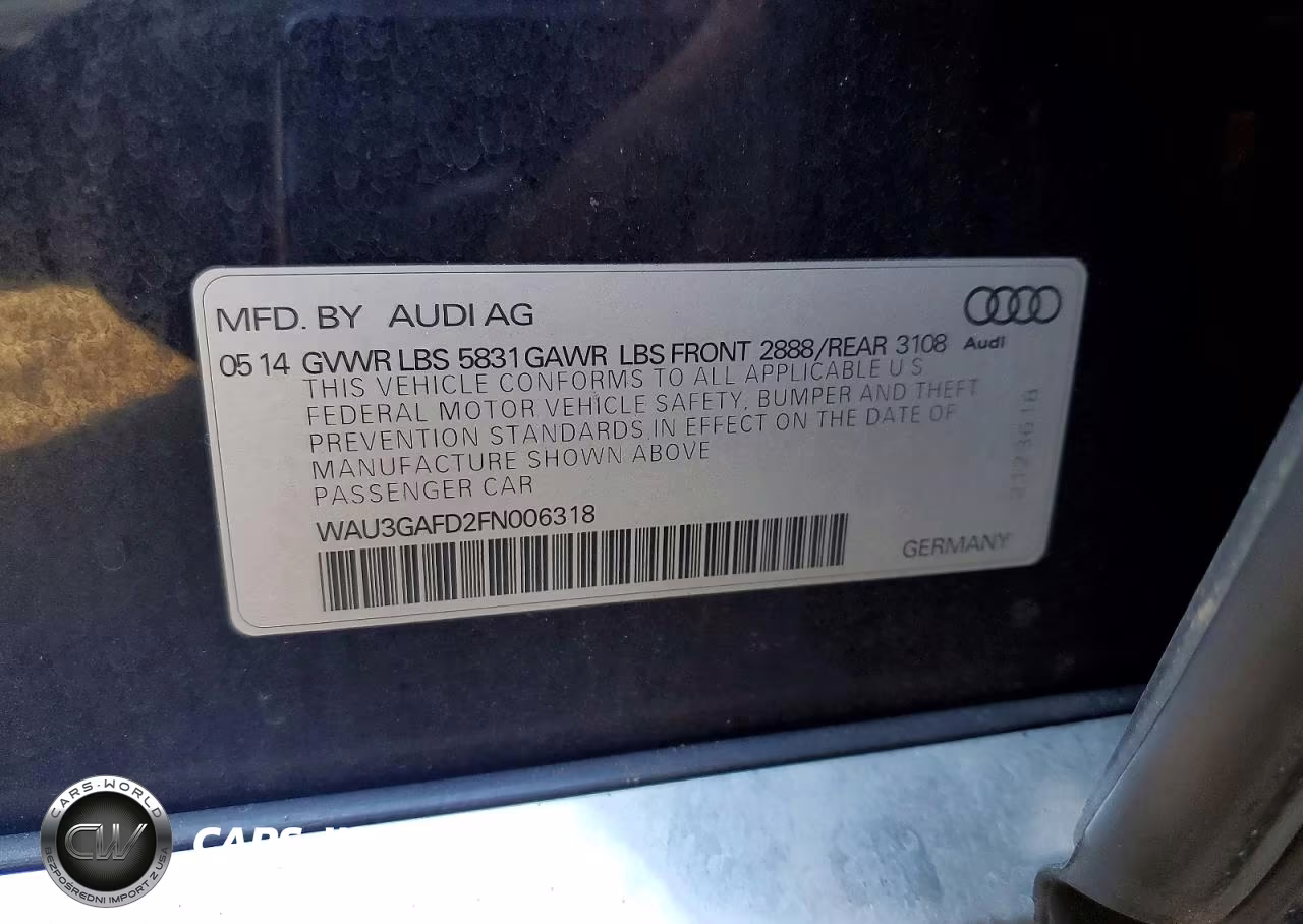 2015 Audi A8 L Quattro VIN:WAU3GAFD2FN006318 - 12
