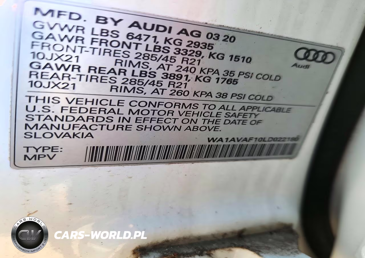 2020 Audi Q8 Premium VIN:WA1AVAF10LD022180 - 13