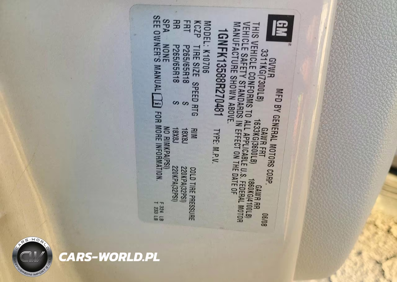 2008 Chevrolet Tahoe K1500 Hybrid VIN:1GNFK13588R270481 - 13