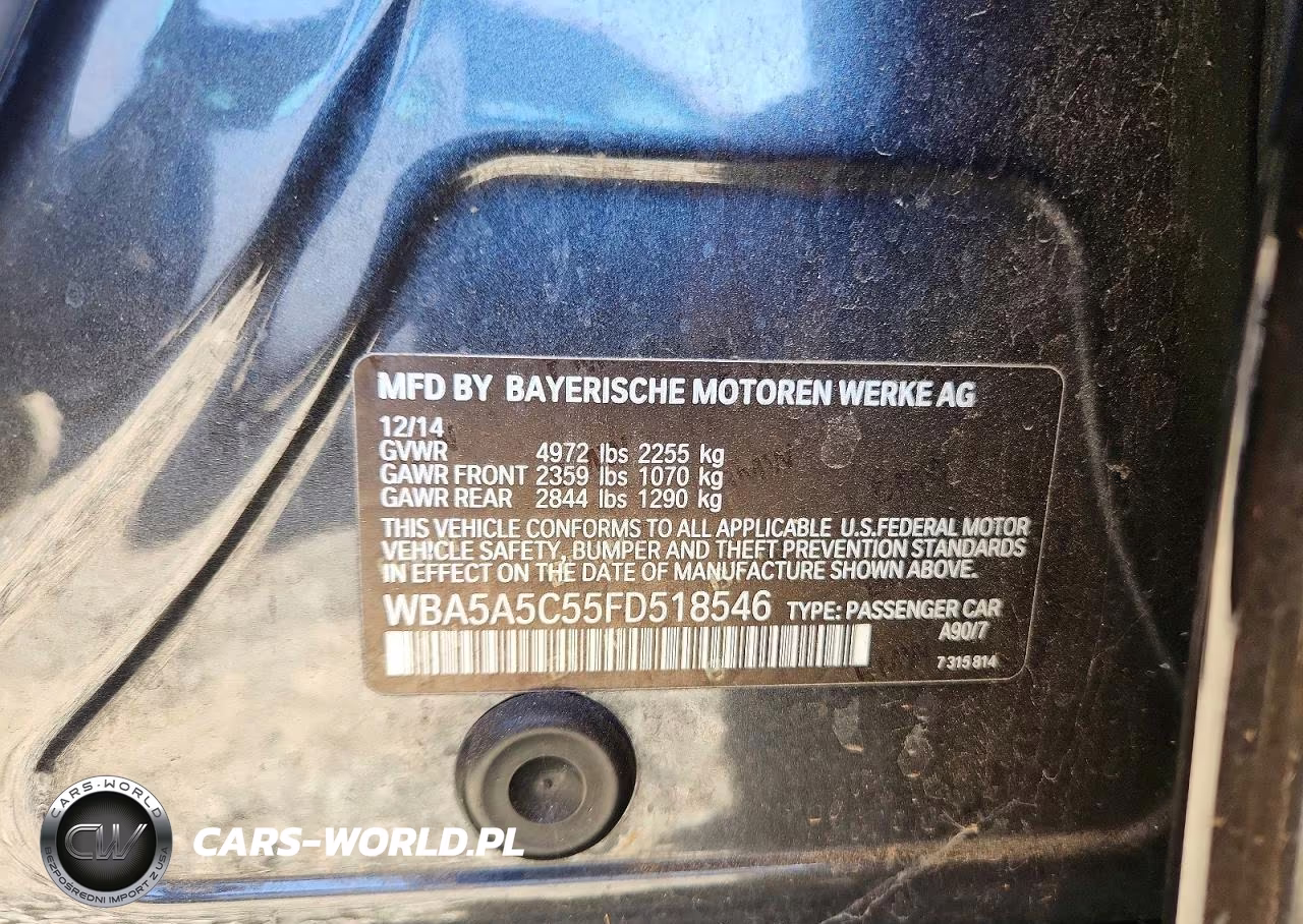 BMW 528I VIN:WBA5A5C55FD518546 - 12