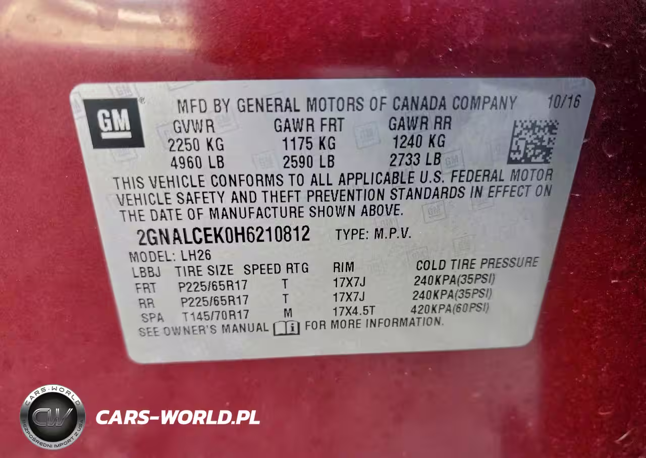 2017 Chevrolet Equinox Lt VIN:2GNALCEK0H6210812 - 12