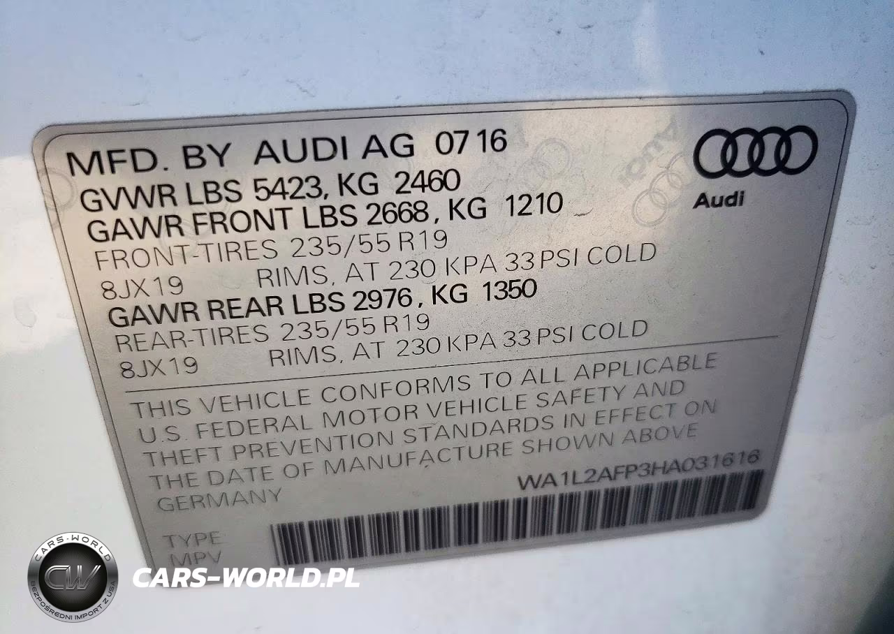 2017 Audi Q5 Premium Plus VIN:WA1L2AFP3HA031616 - 12