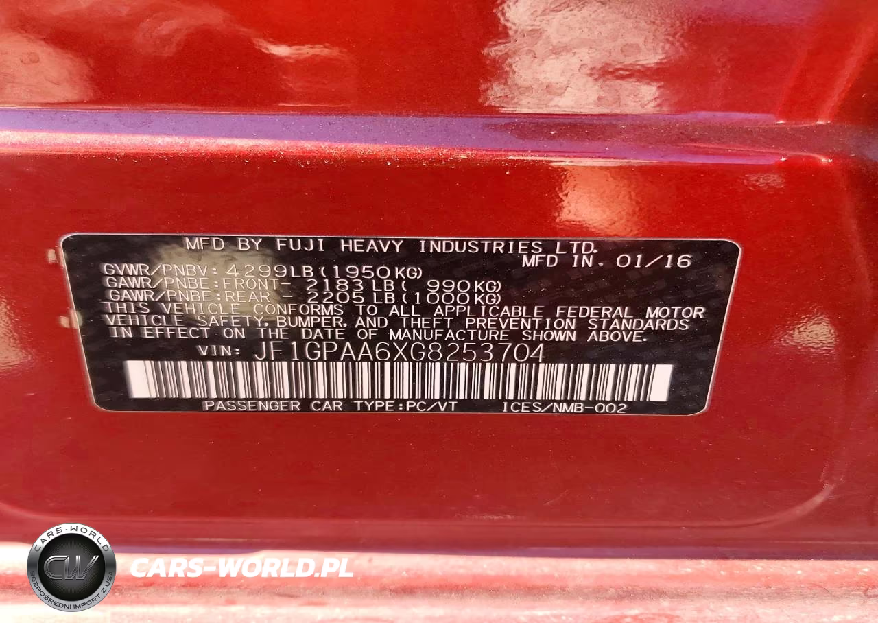2016 Subaru Impreza VIN:JF1GPAA6XG8253704 - 13